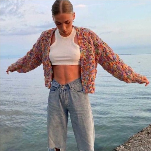 Princess Polly Sweaters - Princess Polly “Candy Cardigan Multi”